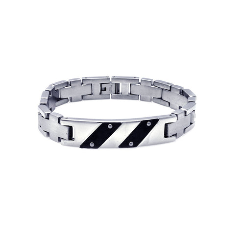 Stainless Steel Id Carbon Fiber Bracelet