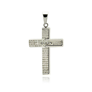Stainless Steel Cross Prayer Charm Pendant