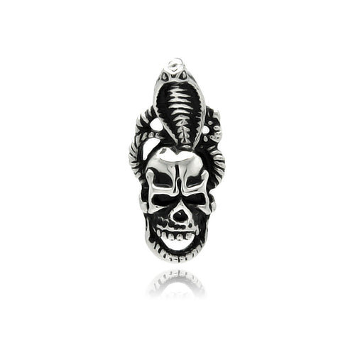 Stainless Steel Cobra Skull Charm Pendant