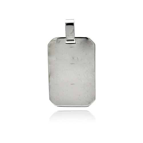 Stainless Steel High Polish Dog Tag Charm Pendant