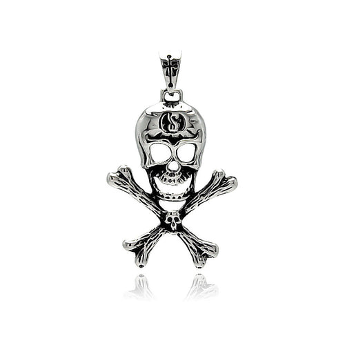 Stainless Steel  Skull Crossbone Pendant