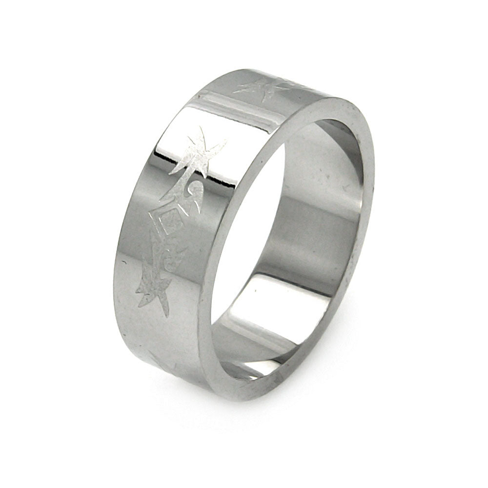Men's Stainless Steel Abstract Design Ring