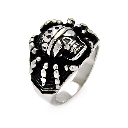 Men's Stainless Steel Spider Skull Ring