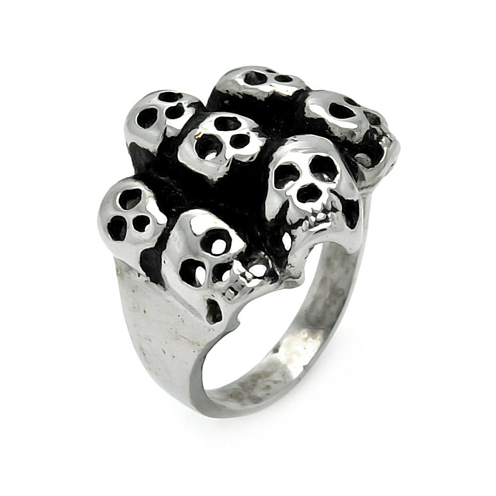 Men's Stainless Steel Multi Skull Ring