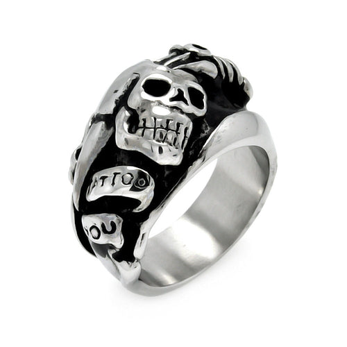Men's Stainless Steel Dagger Skull Ring