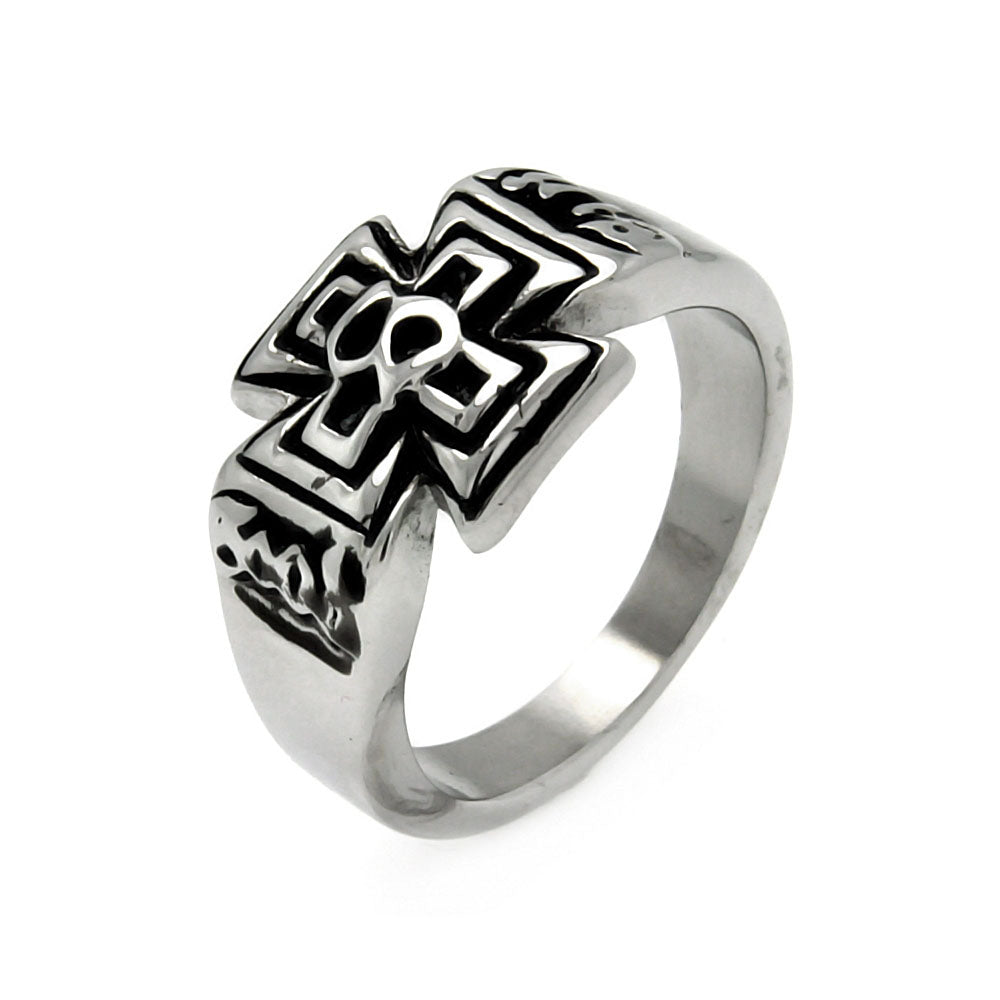 Men's Stainless Steel Cross Center Design Ring