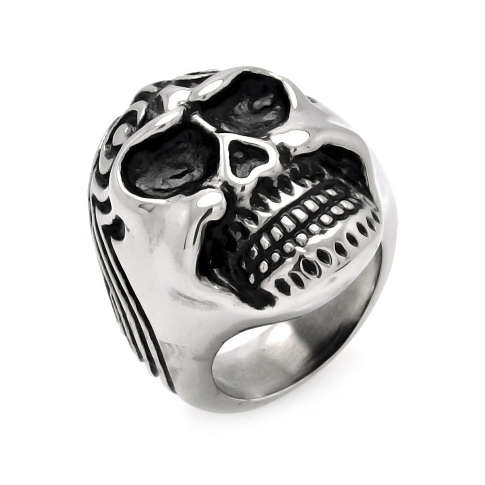 Men's Stainless Steel Wave Skull Ring