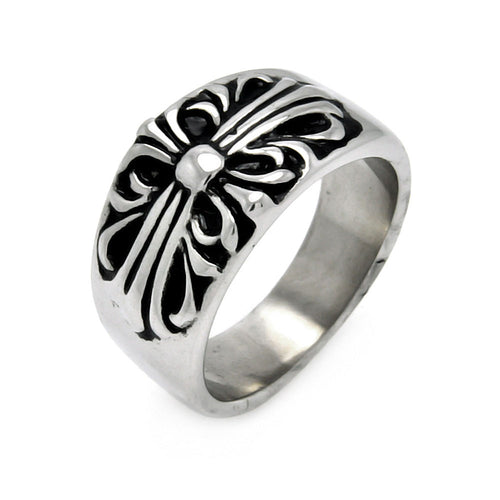 Men's Stainless Steel Cross Design Ring
