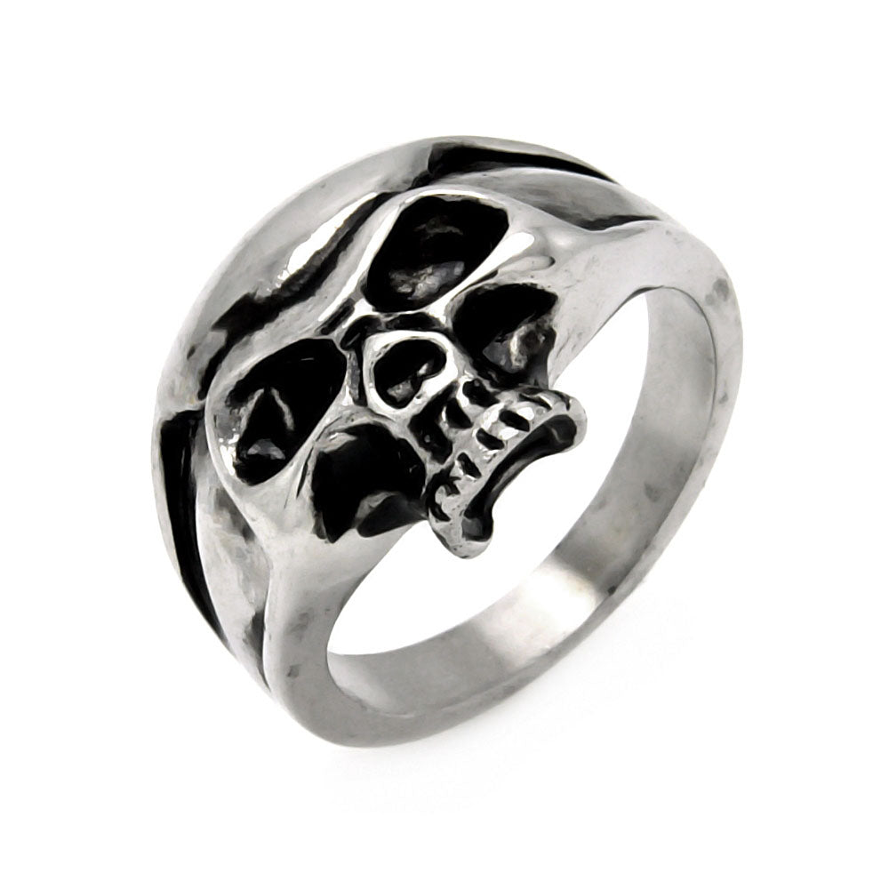 Men's Stainless Steel Half Skull Head Ring