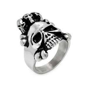 Men's Stainless Steel Multi Skull Ring