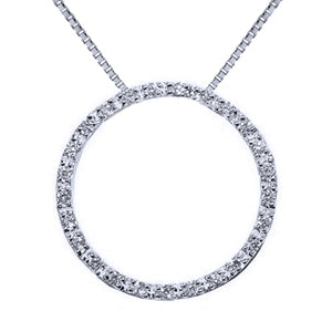 1.00 Carat Diamond Sterling Silver Circle of Life Pendant Necklace 18