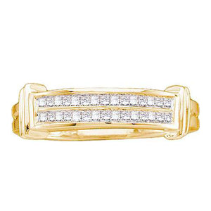 14k Yellow Gold 0.25Ctw Diamond Invisible Wedding Ring Band