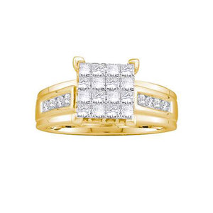 14k Yellow Gold 1.00Ctw Diamond Ladies Invisible Engagement Ring