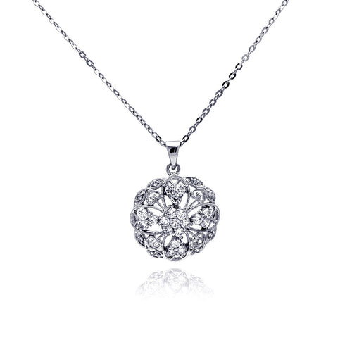 Sterling Silver Cubic Zirconia Pendant Necklace 18 Inches