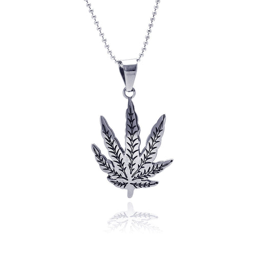 Stainless Steel Leaf Charm Pendant 35mm x 26mm