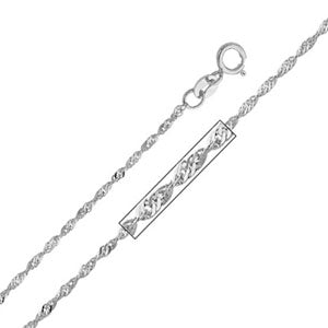 14K White Gold 1.2mm Singapore Chain Necklace with Spring Ring Clasp