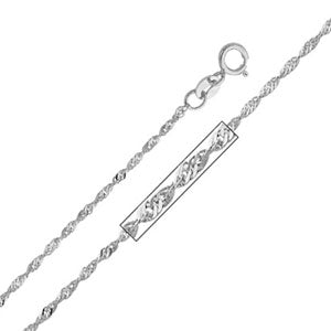 14K White Gold 1.2mm Singapore Chain Necklace with Spring Ring Clasp