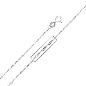 14K White Gold 1.1mm Rain Drop Avanza Chain Necklace (Length: 20