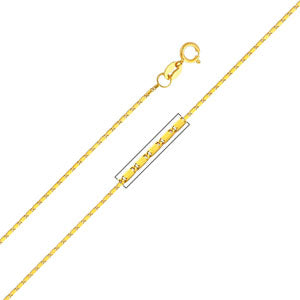 14K Yellow Gold 1mm Snail Link Chain Necklace (Length: 16"; Weight: 1.4 Grams approx)