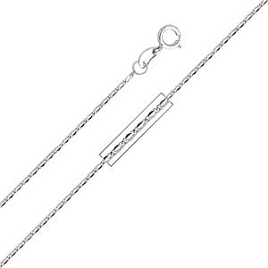 14K White Gold 0.9mm Snail Link Chain Necklace (Length: 16"; Weight: 1.4 Grams approx)