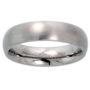 Titanium 5 mm (3/16") Satin finish Comfort Fit Dome Wedding Ring / Band