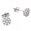 925 Sterling Silver Pave Cubic Zirconia Round Post Earrings