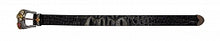 Load image into Gallery viewer, STERLING SILVER BLACK LEATHER BUCKLE BRACELET WITH COPPER BRASS AND SIGNITY CUBIC ZIRCONIA 9 Inch