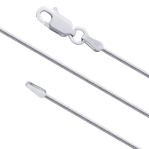 .925 Sterling Silver Snake 035 Chain (1.3mm) 16 Inches