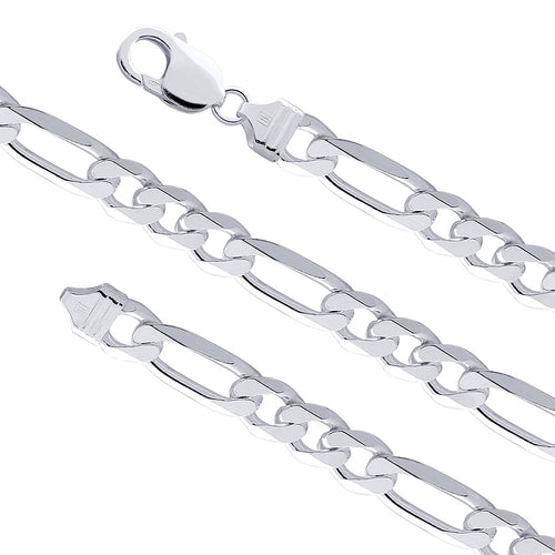 925 Sterling Silver Flat Figaro Chain 150  (5.5mm) 18 Inches