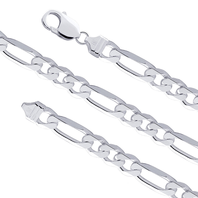 925 Sterling Silver Flat Figaro Chain 150  (5.5mm) 18 Inches