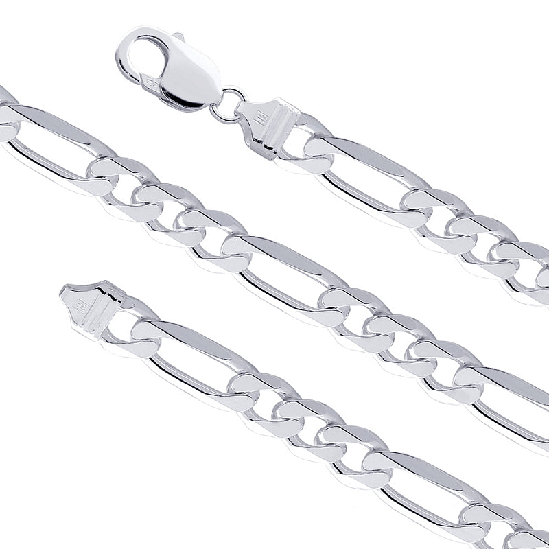 925 Sterling Silver Flat Figaro Chain 150  (5.5mm) 8 Inches