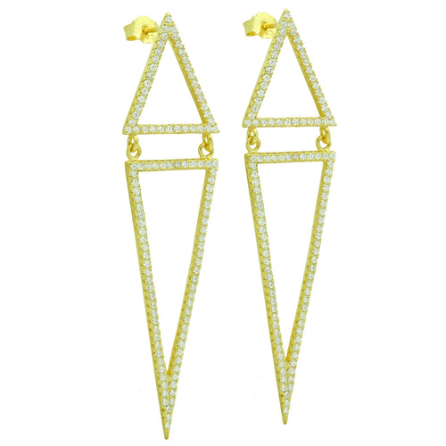 925 Sterling Silver Nickel Free Gold Plat Zirconia