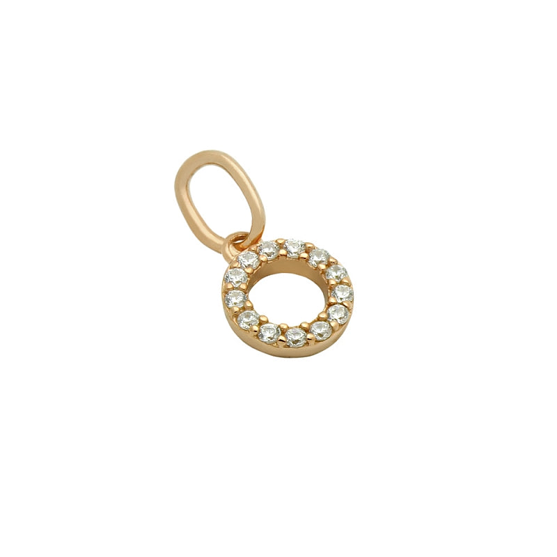 .925 Sterling Silver Rose Gold Plated 7mm Cubic Zirconia Eternity Circle Pendant