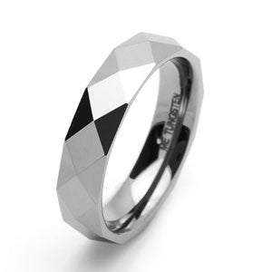 Men's Tungsten Carbide "No Cobalt" Diamond Facet Wedding Band (5.50 mm)