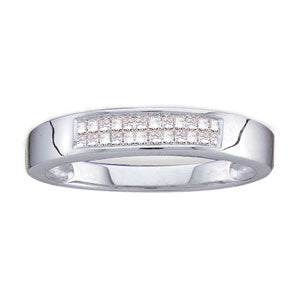 14K White Gold Princess Diamond Wedding Anniversary Ring (0.25 Ctw)