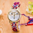Load image into Gallery viewer, Luxury Watches Women Cute Glasses Cat Quartz Dial Wrist Watch Multi color  feminino