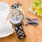 Luxury Watches Women Cute Glasses Cat Quartz Dial Wrist Watch Multi color  feminino