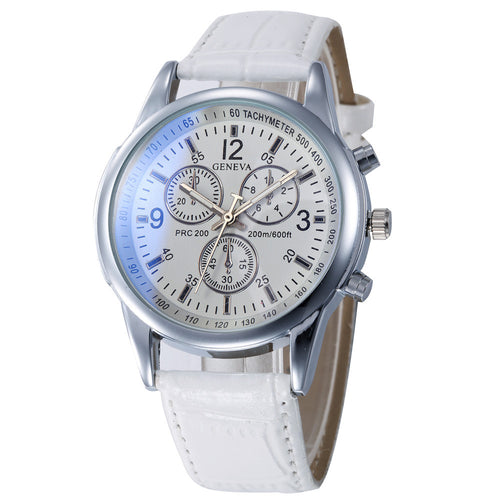 Luxury Geneva PU Leather Strap Quartz  Fashion Wristwatches For Men Relogio Masculino #23