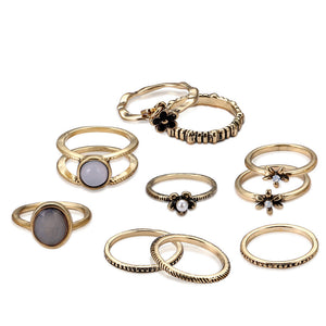 Luxury 10Pcs/Set Midi Rings For Women Vintage Arrow Moon Finger Joint ring Knuckie