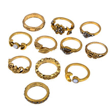 Load image into Gallery viewer, 11pcs/Set Women Bohemian Vintage Silver Stack Rings Above Knuckle