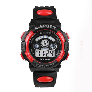 1 pc Waterproof Men Boy Digital Watch Outdoor Sport Wristwatches Round Shape