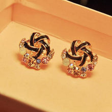 Load image into Gallery viewer, Women Luxury of Elegant Temperament Distorted Mode Color Rhinestone Earrings  BK