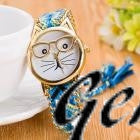 Luxury Watches Women Cute Glasses Cat Quartz Dial Wrist Watch Multi color  feminino