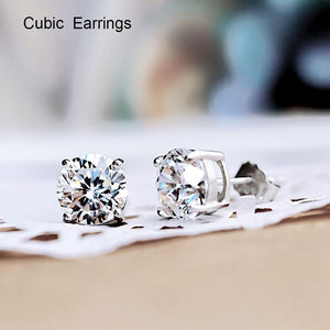 Luxury 925 Sterling Silver  Pure Silver Cubic Earrings Girls' Accessories Cubic Earrings